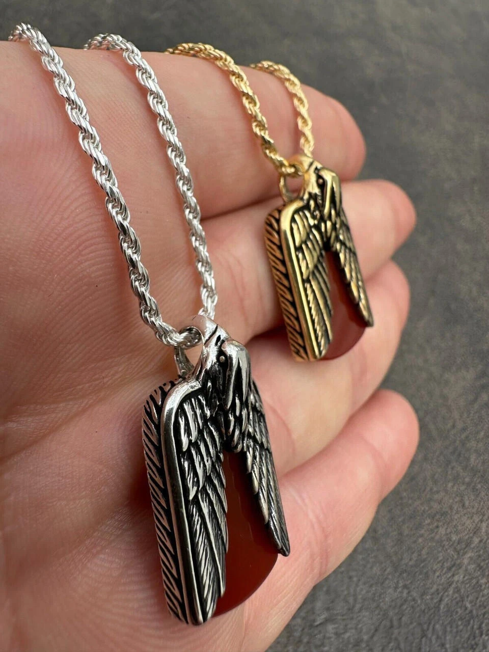 Real Solid 925 Silver Mens Eagle Dog Tag Pendant Red Agate Gemstone Necklace 6 Real Solid 925 Silver Mens Eagle Dog Tag Pendant Red Agate Gemstone Necklace - Image 4