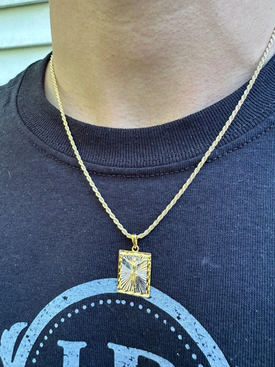 Real Solid 925 Silver / Plain Gold Plated Cross Jesus Medallion Pendant Necklace 14 Real Solid 925 Silver / Plain Gold Plated Cross Jesus Medallion Pendant Necklace - Image 12