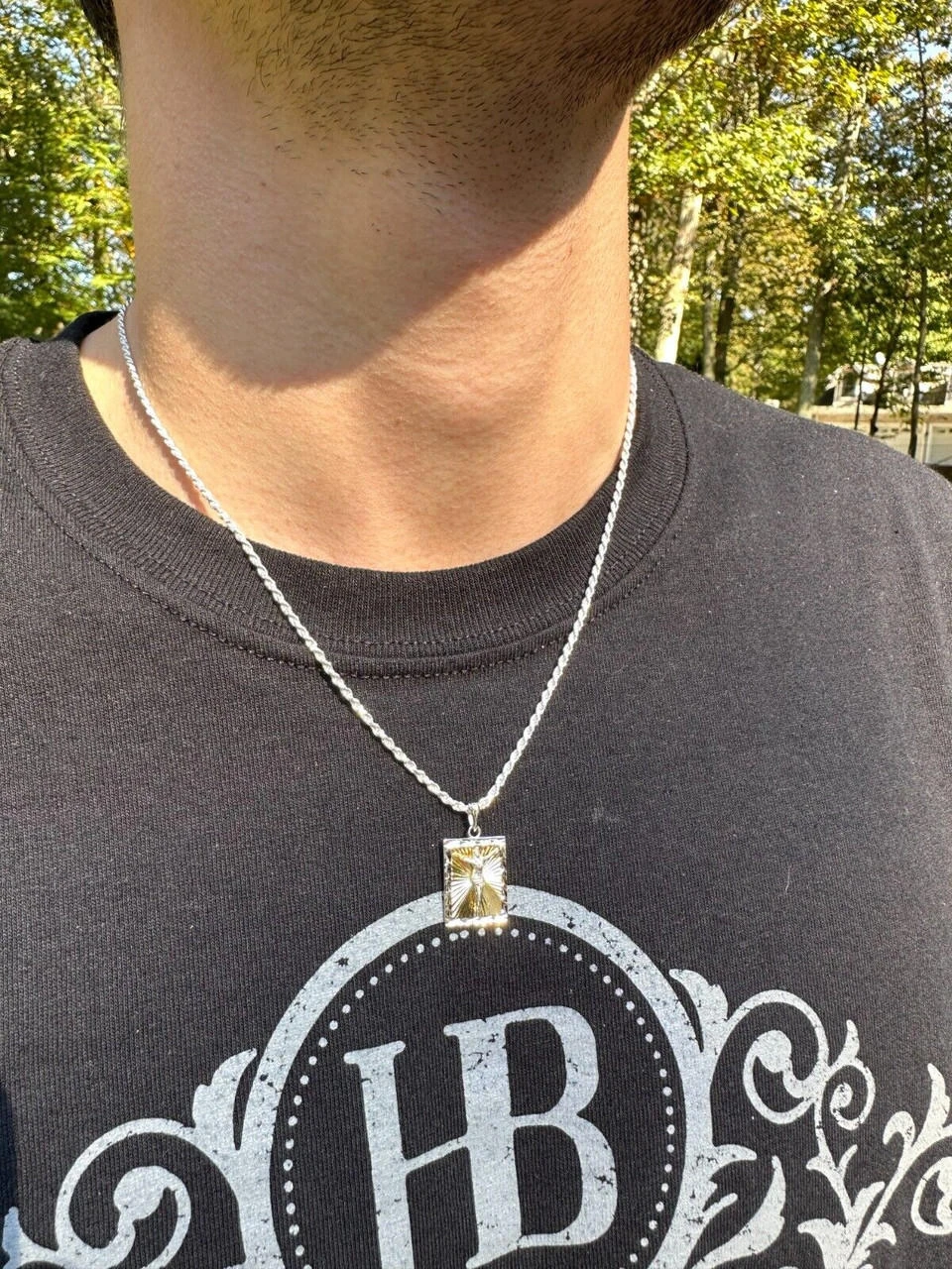 Real Solid 925 Silver / Plain Gold Plated Cross Jesus Medallion Pendant Necklace 13 Real Solid 925 Silver / Plain Gold Plated Cross Jesus Medallion Pendant Necklace - Image 11