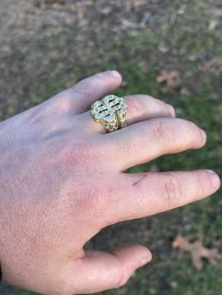 Real Solid 925 Sterling Silver & 14k Gold Mens Hip Hop Nugget Dollar Sign $ Ring 22 Real Solid 925 Sterling Silver & 14k Gold Mens Hip Hop Nugget Dollar Sign $ Ring -Harlem Bling Shop italiano silver inc real solid 925 sterling silver and 14k gold mens hip hop nugget dollar sign dollar ring 30595.1664390543