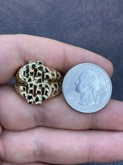 Real Solid 925 Sterling Silver & 14k Gold Mens Hip Hop Nugget Dollar Sign $ Ring 25 Real Solid 925 Sterling Silver & 14k Gold Mens Hip Hop Nugget Dollar Sign $ Ring -Harlem Bling Shop italiano silver inc real solid 925 sterling silver and 14k gold mens hip hop nugget dollar sign dollar ring 67332.1664392465