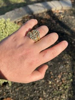 Real Solid 925 Sterling Silver & 14k Gold Mens Hip Hop Nugget Dollar Sign $ Ring 23 Real Solid 925 Sterling Silver & 14k Gold Mens Hip Hop Nugget Dollar Sign $ Ring -Harlem Bling Shop italiano silver inc real solid 925 sterling silver and 14k gold mens hip hop nugget dollar sign dollar ring 97256.1664400602