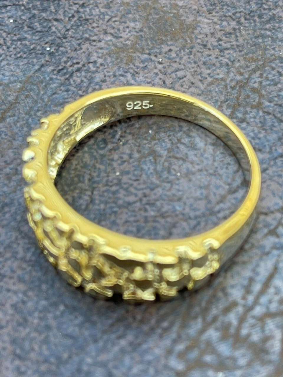 REAL Solid 925 Sterling Silver & 14k Gold Nugget Band Plain Pinky Or Ring Finger 18 REAL Solid 925 Sterling Silver & 14k Gold Nugget Band Plain Pinky Or Ring Finger - Image 16