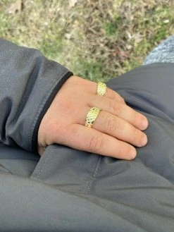 REAL Solid 925 Sterling Silver & 14k Gold Nugget Band Plain Pinky Or Ring Finger 23 REAL Solid 925 Sterling Silver & 14k Gold Nugget Band Plain Pinky Or Ring Finger -Harlem Bling Shop italiano silver inc real solid 925 sterling silver and 14k gold nugget band plain pinky or ring finger 31893.1664387186