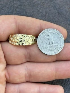 REAL Solid 925 Sterling Silver & 14k Gold Nugget Band Plain Pinky Or Ring Finger 20 REAL Solid 925 Sterling Silver & 14k Gold Nugget Band Plain Pinky Or Ring Finger -Harlem Bling Shop italiano silver inc real solid 925 sterling silver and 14k gold nugget band plain pinky or ring finger 35512.1664393467