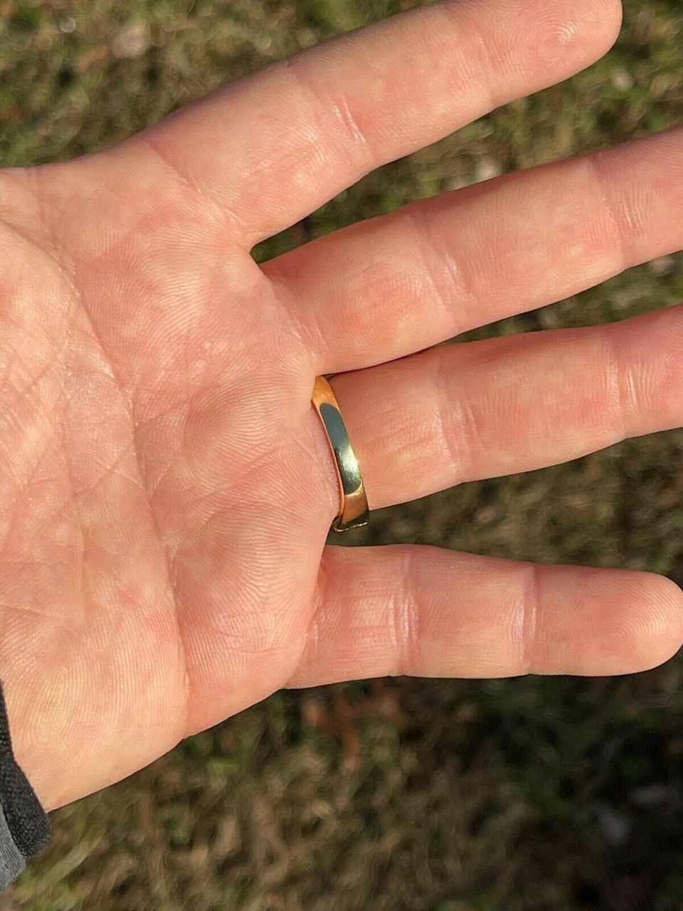 REAL Solid 925 Sterling Silver & 14k Gold Nugget Band Plain Pinky Or Ring Finger 12 REAL Solid 925 Sterling Silver & 14k Gold Nugget Band Plain Pinky Or Ring Finger - Image 10