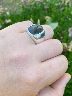 Real Solid 925 Sterling Silver Black Onyx Natural Stone Mens Signet Plain Ring -Harlem Bling Shop italiano silver inc real solid 925 sterling silver black onyx natural stone mens signet plain ring 06880.1664384381