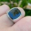 Real Solid 925 Sterling Silver Black Onyx Natural Stone Mens Signet Plain Ring -Harlem Bling Shop italiano silver inc real solid 925 sterling silver black onyx natural stone mens signet plain ring 66031.1664374432