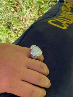 Real Solid 925 Sterling Silver Hip Hop Men Ladies Large Heart Iced Diamond Ring 17 Real Solid 925 Sterling Silver Hip Hop Men Ladies Large Heart Iced Diamond Ring -Harlem Bling Shop italiano silver inc real solid 925 sterling silver hip hop men ladies large heart iced diamond ring 03001.1664377293