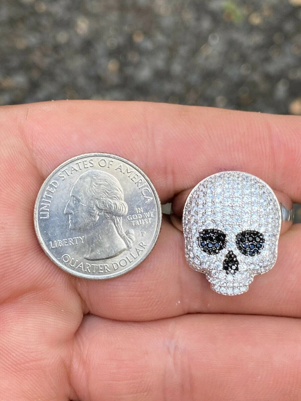 Real Solid 925 Sterling Silver Hip Hop Skull Santa Muerte Iced Diamond Ring 13 Real Solid 925 Sterling Silver Hip Hop Skull Santa Muerte Iced Diamond Ring - Image 11