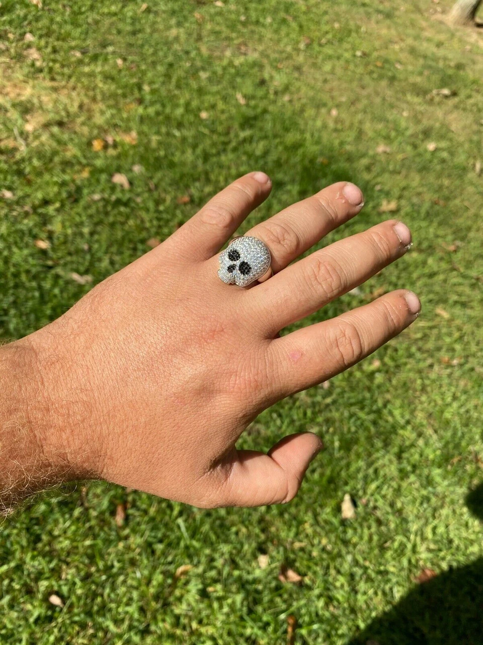 Real Solid 925 Sterling Silver Hip Hop Skull Santa Muerte Iced Diamond Ring 9 Real Solid 925 Sterling Silver Hip Hop Skull Santa Muerte Iced Diamond Ring - Image 7