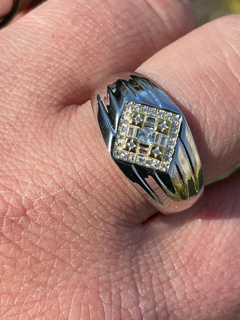 Real Solid 925 Sterling Silver Iced CZ Ring Mens Ladies Pinky Band Sizes 6-13 12 Real Solid 925 Sterling Silver Iced CZ Ring Mens Ladies Pinky Band Sizes 6-13 - Image 10