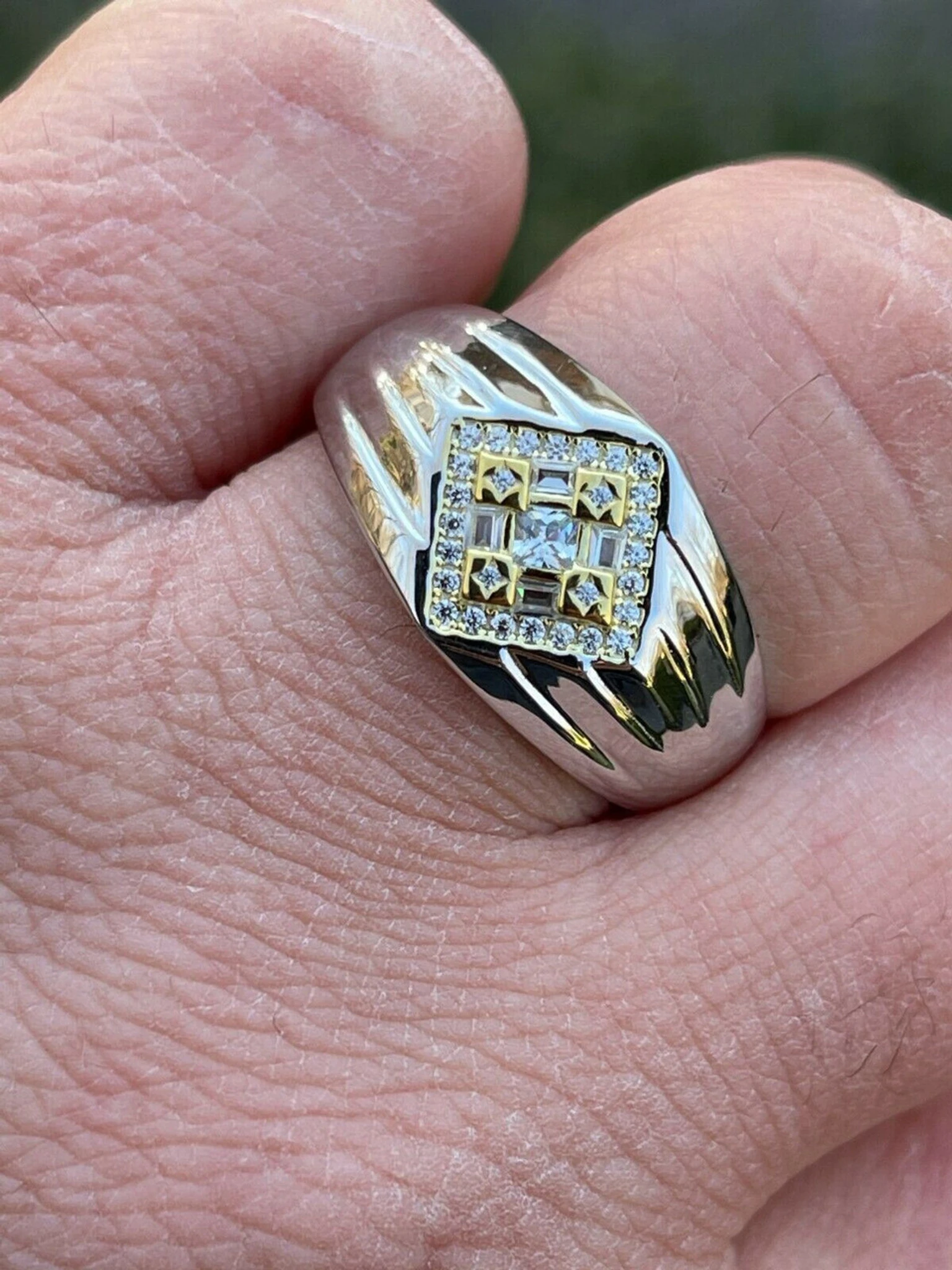 Real Solid 925 Sterling Silver Iced CZ Ring Mens Ladies Pinky Band Sizes 6-13 3 Real Solid 925 Sterling Silver Iced CZ Ring Mens Ladies Pinky Band Sizes 6-13