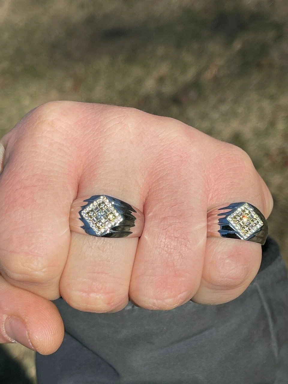 Real Solid 925 Sterling Silver Iced CZ Ring Mens Ladies Pinky Band Sizes 6-13 7 Real Solid 925 Sterling Silver Iced CZ Ring Mens Ladies Pinky Band Sizes 6-13 - Image 5