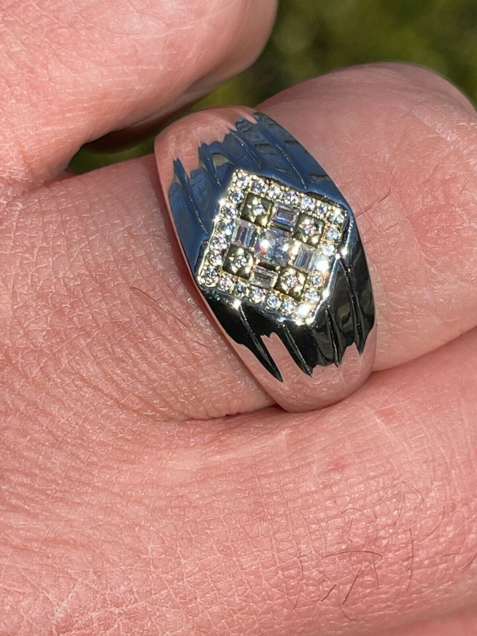 Real Solid 925 Sterling Silver Iced CZ Ring Mens Ladies Pinky Band Sizes 6-13 6 Real Solid 925 Sterling Silver Iced CZ Ring Mens Ladies Pinky Band Sizes 6-13 - Image 4