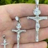 Real Solid 925 Sterling Silver Mens Cross Jesus Piece Crucifix Pendant Necklace 1 Real Solid 925 Sterling Silver Mens Cross Jesus Piece Crucifix Pendant Necklace -Harlem Bling Shop italiano silver inc real solid 925 sterling silver mens cross jesus piece crucifix pendant necklace 22860.1664387045