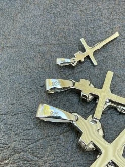 Real Solid 925 Sterling Silver Mens Cross Jesus Piece Crucifix Pendant Necklace 19 Real Solid 925 Sterling Silver Mens Cross Jesus Piece Crucifix Pendant Necklace -Harlem Bling Shop italiano silver inc real solid 925 sterling silver mens cross jesus piece crucifix pendant necklace 47355.1664392318