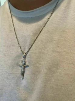Real Solid 925 Sterling Silver Mens Cross Jesus Piece Crucifix Pendant Necklace 23 Real Solid 925 Sterling Silver Mens Cross Jesus Piece Crucifix Pendant Necklace -Harlem Bling Shop italiano silver inc real solid 925 sterling silver mens cross jesus piece crucifix pendant necklace 61515.1664397612