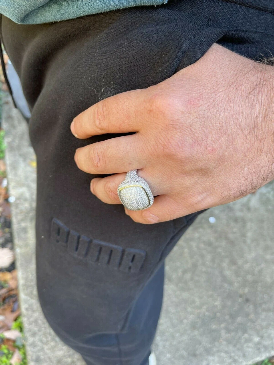 Real Solid 925 Sterling Silver Men's Diamond Pinky Ring Hip Hop Iced Jewelry 9 Real Solid 925 Sterling Silver Men's Diamond Pinky Ring Hip Hop Iced Jewelry - Image 7