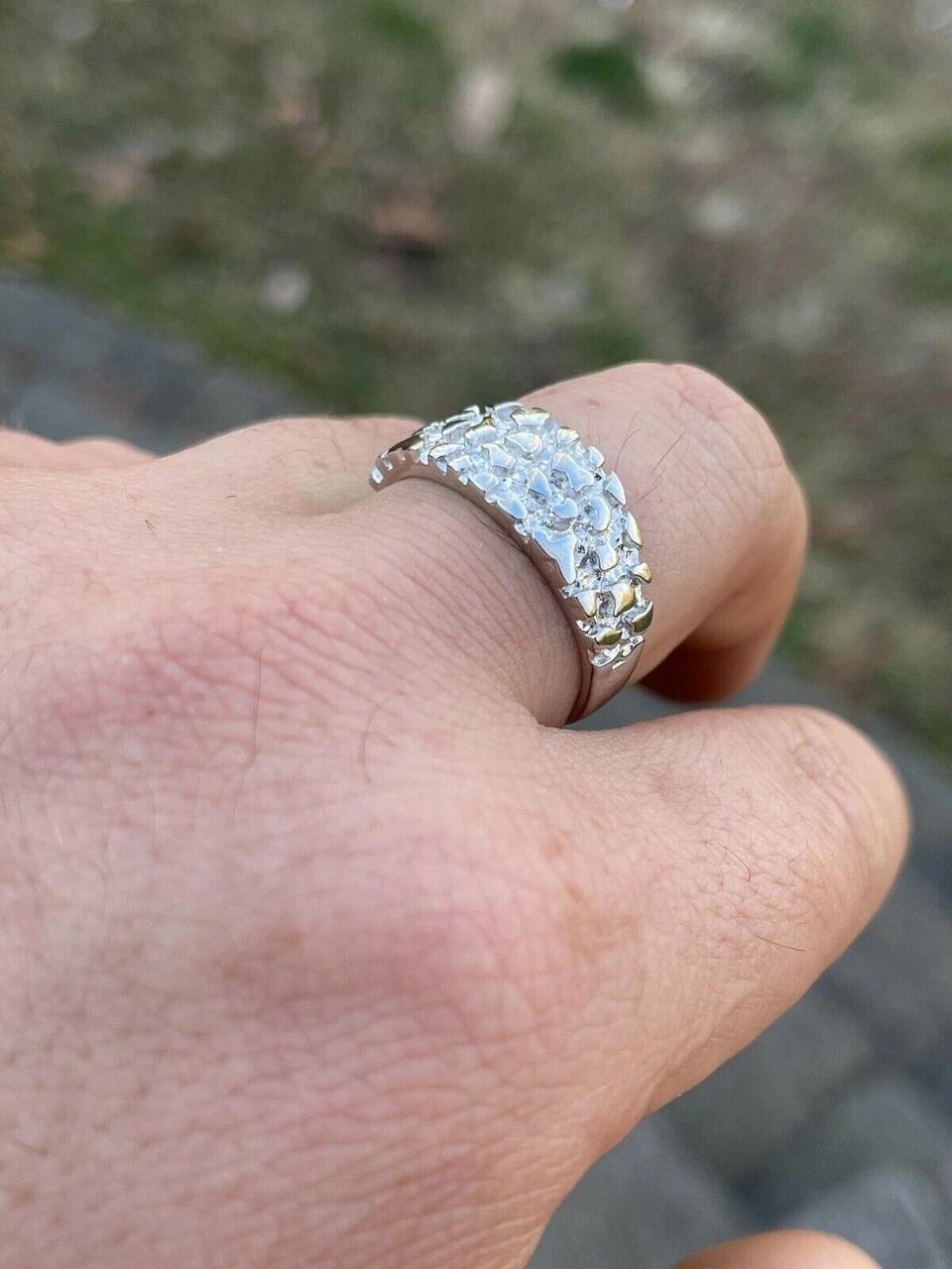 REAL Solid 925 Sterling Silver Nugget Band Plain Pinky Or Ring Finger Sizes 6-13 8 REAL Solid 925 Sterling Silver Nugget Band Plain Pinky Or Ring Finger Sizes 6-13 - Image 6