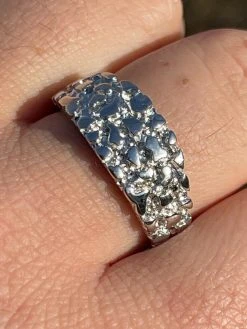 REAL Solid 925 Sterling Silver Nugget Band Plain Pinky Or Ring Finger Sizes 6-13