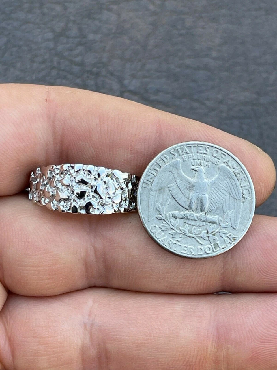 REAL Solid 925 Sterling Silver Nugget Band Plain Pinky Or Ring Finger Sizes 6-13 14 REAL Solid 925 Sterling Silver Nugget Band Plain Pinky Or Ring Finger Sizes 6-13 - Image 12