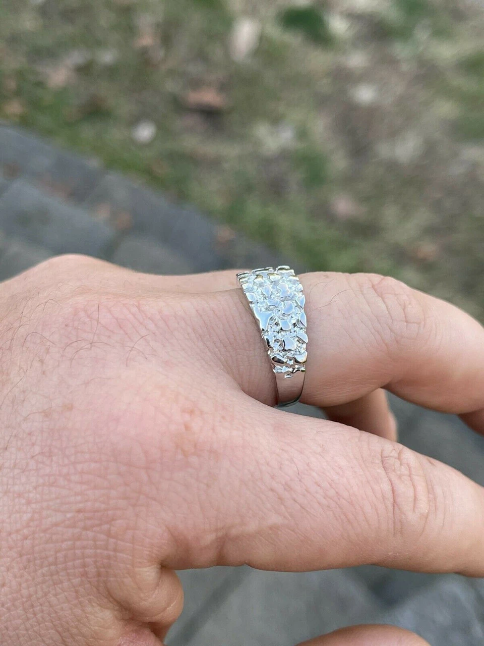REAL Solid 925 Sterling Silver Nugget Band Plain Pinky Or Ring Finger Sizes 6-13 7 REAL Solid 925 Sterling Silver Nugget Band Plain Pinky Or Ring Finger Sizes 6-13 - Image 5