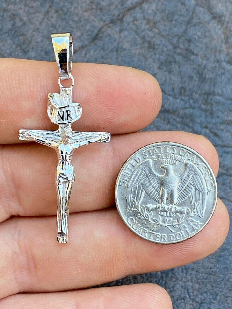 Real Solid 925 Sterling Silver Plain Gold Cross Jesus Crucifix Pendant Necklace 15 Real Solid 925 Sterling Silver Plain Gold Cross Jesus Crucifix Pendant Necklace - Image 13