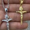 Real Solid 925 Sterling Silver Plain Gold Cross Jesus Crucifix Pendant Necklace 2 Real Solid 925 Sterling Silver Plain Gold Cross Jesus Crucifix Pendant Necklace -Harlem Bling Shop italiano silver inc real solid 925 sterling silver plain gold cross jesus crucifix pendant necklace 25685.1664378639