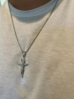 Real Solid 925 Sterling Silver Plain Gold Cross Jesus Crucifix Pendant Necklace 21 Real Solid 925 Sterling Silver Plain Gold Cross Jesus Crucifix Pendant Necklace -Harlem Bling Shop italiano silver inc real solid 925 sterling silver plain gold cross jesus crucifix pendant necklace 93432.1664378406