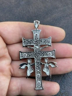 Real Solid Sterling 925 Silver Caravaca Cross Double Crucifix Mens LARGE 2.5" 17 Real Solid Sterling 925 Silver Caravaca Cross Double Crucifix Mens LARGE 2.5" -Harlem Bling Shop italiano silver inc real solid sterling 925 silver caravaca cross double crucifix mens large 2.5 70999.1664392764