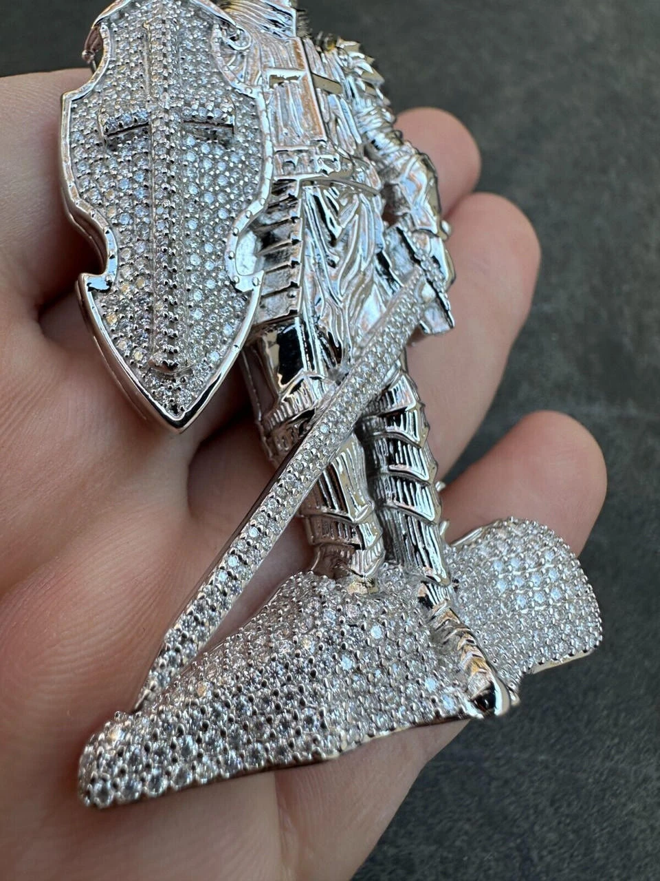 SERIES 2: Limited Edition Moissanite "Silver Knight" Pendant Harlembling X Romeo Brown 11 SERIES 2: Limited Edition Moissanite "Silver Knight" Pendant Harlembling X Romeo Brown - Image 9