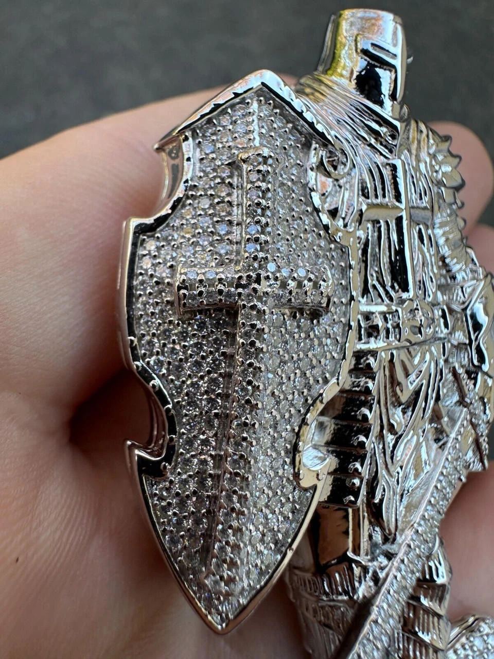 SERIES 2: Limited Edition Moissanite "Silver Knight" Pendant Harlembling X Romeo Brown 10 SERIES 2: Limited Edition Moissanite "Silver Knight" Pendant Harlembling X Romeo Brown - Image 8