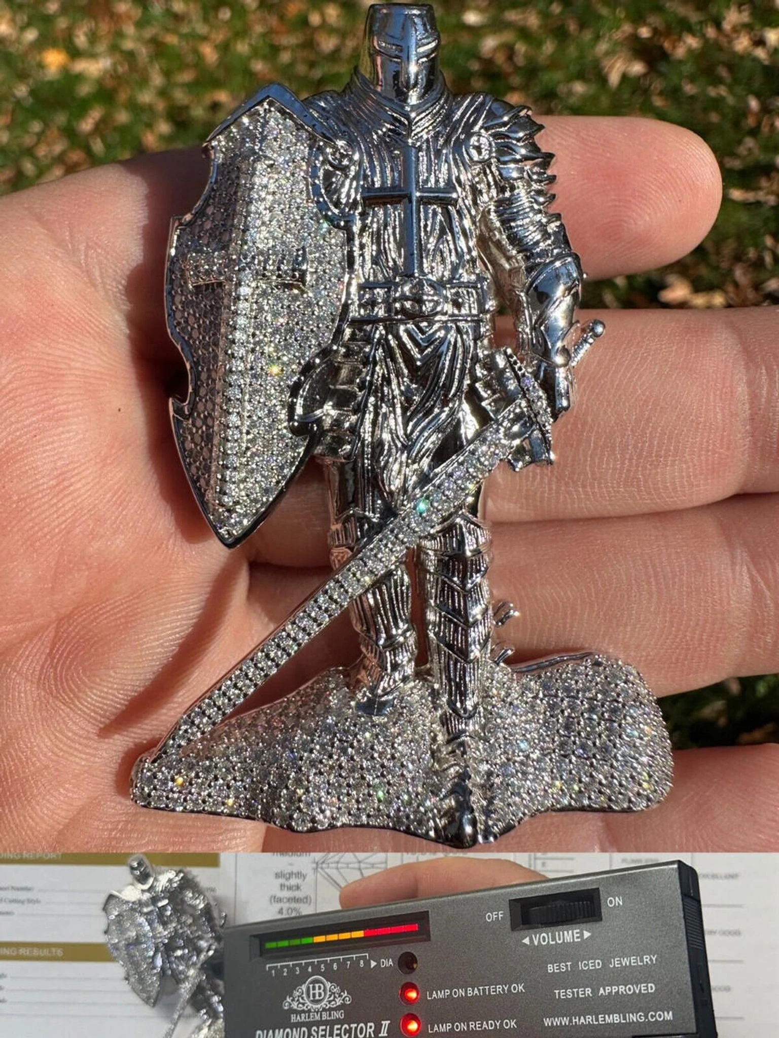 SERIES 2: Limited Edition Moissanite "Silver Knight" Pendant Harlembling X Romeo Brown 3 SERIES 2: Limited Edition Moissanite "Silver Knight" Pendant Harlembling X Romeo Brown