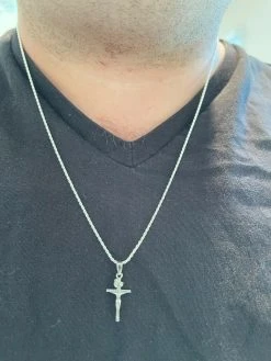 Small 0.75" 925 Sterling Silver Plain Gold Cross Jesus Crucifix Pendant Necklace 25 Small 0.75" 925 Sterling Silver Plain Gold Cross Jesus Crucifix Pendant Necklace -Harlem Bling Shop italiano silver inc small 0.75 925 sterling silver plain gold cross jesus crucifix pendant necklace 98339.1664379096