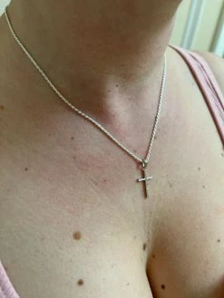 Small 0.75" Plain Cross Pendant Solid 925 Sterling Silver / 14k Gold Necklace 22 Small 0.75" Plain Cross Pendant Solid 925 Sterling Silver / 14k Gold Necklace -Harlem Bling Shop italiano silver inc small 0.75 plain cross pendant solid 925 sterling silver 14k gold necklace 82402.1664400118