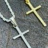 Small 0.75" Plain Cross Pendant Solid 925 Sterling Silver / 14k Gold Necklace 2 Small 0.75" Plain Cross Pendant Solid 925 Sterling Silver / 14k Gold Necklace -Harlem Bling Shop italiano silver inc small 0.75 plain cross pendant solid 925 sterling silver 14k gold necklace 96535.1664379958