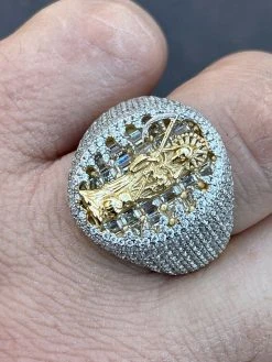 Solid 925 Silver & 14k Gold Baguette Diamond Grim Reaper Santa Muerte Iced Ring 16 Solid 925 Silver & 14k Gold Baguette Diamond Grim Reaper Santa Muerte Iced Ring -Harlem Bling Shop italiano silver inc solid 925 silver and 14k gold baguette diamond grim reaper santa muerte iced ring 51637.1664391385