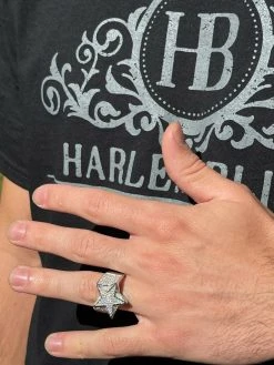 Solid 925 Silver Iced Hip Hop Out STAR Pinky RING MOISSANITE Pass Diamond Tester -Harlem Bling Shop italiano silver inc solid 925 silver iced hip hop out star pinky ring moissanite pass diamond tester 36506.1664398040