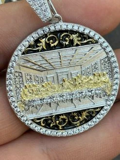 Solid 925 Silver Men's Jesus Last Supper Coin Medallion Pendant Italy Necklace 28 Solid 925 Silver Men's Jesus Last Supper Coin Medallion Pendant Italy Necklace -Harlem Bling Shop italiano silver inc solid 925 silver mens jesus last supper coin medallion pendant italy necklace 66211.1664389073