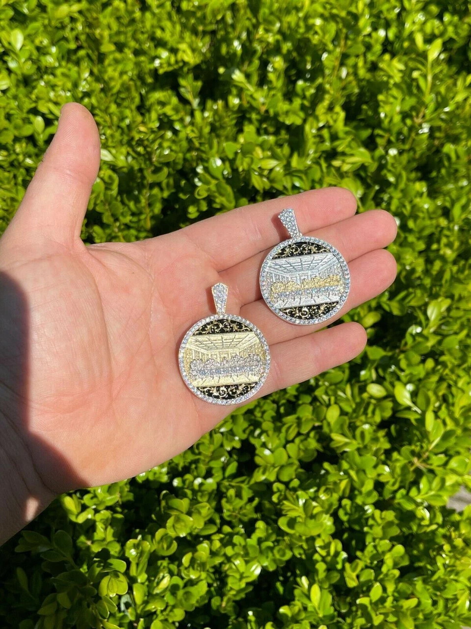 Solid 925 Silver Men's Jesus Last Supper Coin Medallion Pendant Italy Necklace 4 Solid 925 Silver Men's Jesus Last Supper Coin Medallion Pendant Italy Necklace - Image 2