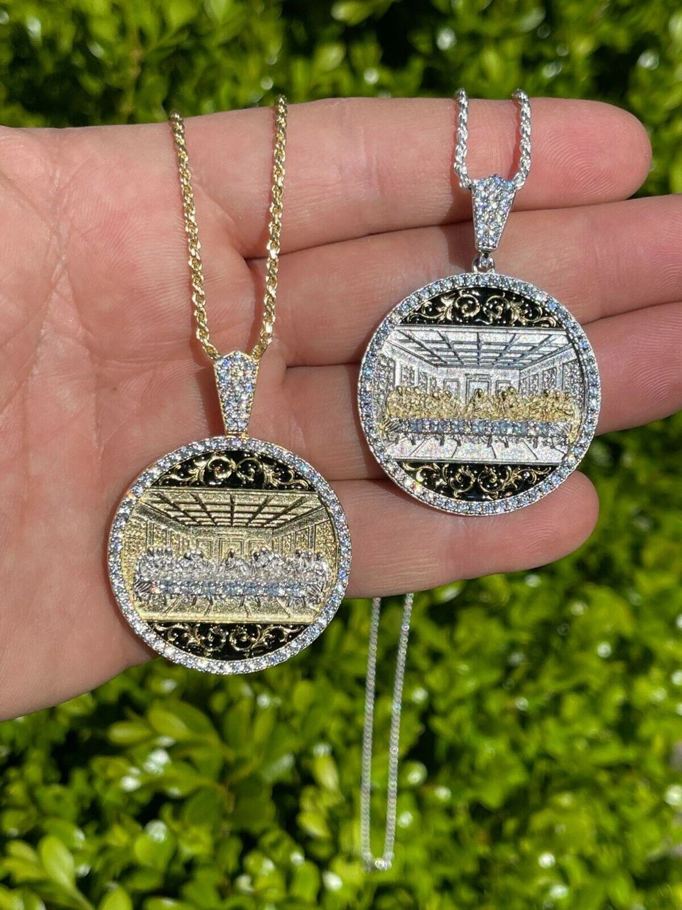 Solid 925 Silver Men's Jesus Last Supper Coin Medallion Pendant Italy Necklace 13 Solid 925 Silver Men's Jesus Last Supper Coin Medallion Pendant Italy Necklace - Image 11