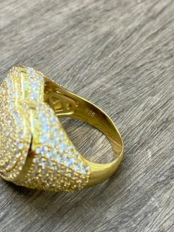 Solid 925 Sterling Silver 14k Gold Finish Hip Hop Large Heart Iced Diamond Ring 35 Solid 925 Sterling Silver 14k Gold Finish Hip Hop Large Heart Iced Diamond Ring -Harlem Bling Shop italiano silver inc solid 925 sterling silver 14k gold finish hip hop large heart iced diamond ring 01231.1664374609