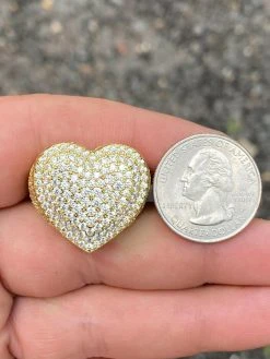 Solid 925 Sterling Silver 14k Gold Finish Hip Hop Large Heart Iced Diamond Ring 27 Solid 925 Sterling Silver 14k Gold Finish Hip Hop Large Heart Iced Diamond Ring -Harlem Bling Shop italiano silver inc solid 925 sterling silver 14k gold finish hip hop large heart iced diamond ring 22348.1665670145