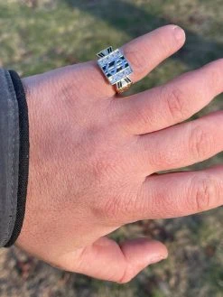 Solid 925 Sterling Silver & 14k Gold Dollar Sign $ Money Ring Iced Hip Hop Pinky -Harlem Bling Shop italiano silver inc solid 925 sterling silver and 14k gold dollar sign dollar money ring iced hip hop pinky 42967.1665670366