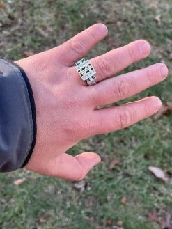 Solid 925 Sterling Silver Dollar Sign $ Diamond Bling Money Ring Iced Hip Hop -Harlem Bling Shop italiano silver inc solid 925 sterling silver dollar sign dollar diamond bling money ring iced hip hop 31772.1664395139