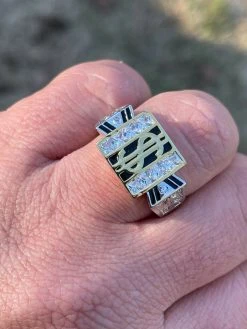 Solid 925 Sterling Silver Dollar Sign $ Diamond Bling Money Ring Iced Hip Hop -Harlem Bling Shop italiano silver inc solid 925 sterling silver dollar sign dollar diamond bling money ring iced hip hop 50174.1665670587