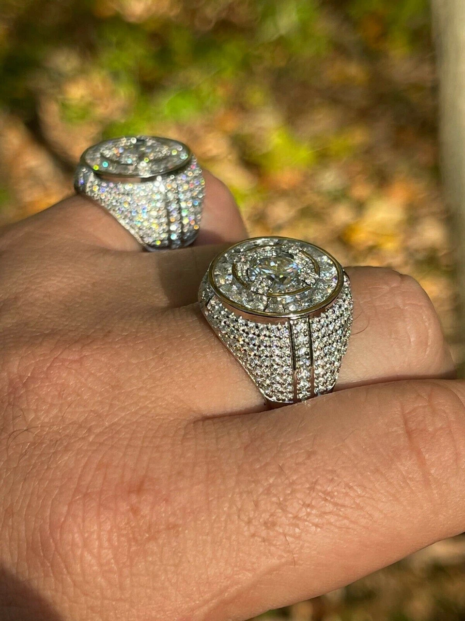 Large 925 Silver Iced Hip Hop 6ct Men's MOISSANITE RING Pass Diamond Test Pinky 5 Large 925 Silver Iced Hip Hop 6ct Men's MOISSANITE RING Pass Diamond Test Pinky - Image 3