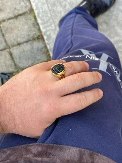 Large Mens Real 925 Sterling Silver & 14k Gold Iced Black Diamond Ring Size 7-13 -Harlem Bling Shop large mens real 925 sterling silver and 14k gold iced black diamond ring size 7 13 48140.1664381866