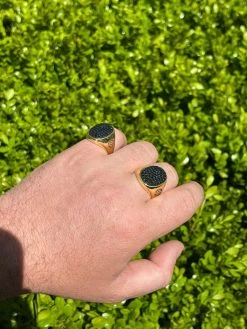 Large Mens Real 925 Sterling Silver & 14k Gold Iced Black Diamond Ring Size 7-13 -Harlem Bling Shop large mens real 925 sterling silver and 14k gold iced black diamond ring size 7 13 81201.1664395777